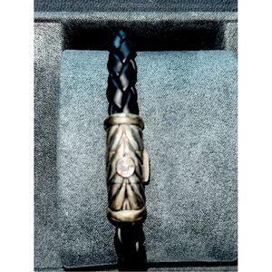 David Yurman Chevron Braided Black Rubber Bracelet Brand New!! W/Holiday Gift!